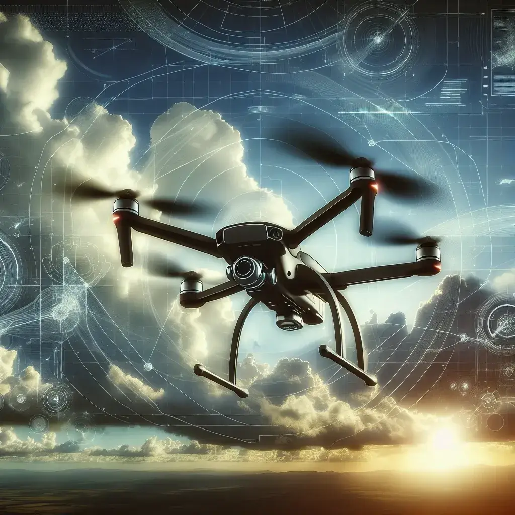 "DJI Mavic 3 Pro drone in flight showcasing new waypoint feature after firmware update, highlighting enhanced aerial photography capabilities."